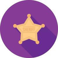 Sheriff Badge Flat Long Shadow Icon vector