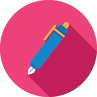 Fountain Pen Flat Long Shadow Icon vector