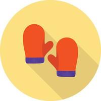 Pair of Gloves Flat Long Shadow Icon vector