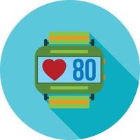 Heart Rate Monitoring Flat Long Shadow Icon vector