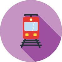 Icono de larga sombra plana de vías de tren vector