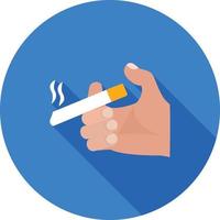 sosteniendo el icono de la larga sombra plana del cigarrillo vector