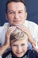 Happy boy with his father. photo