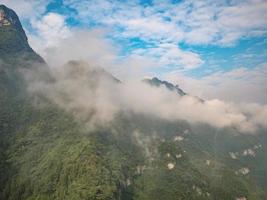 Beautiful zhangjiajie mountain view from cable car to tianmen mountain in the morning.Tianmen mountain cable car the longest cableway in the world.zhangjiajie city china photo