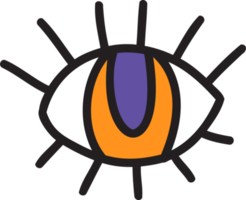 Hand Drawn halloween eyeball illustration on transparent background png