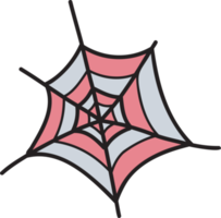 ilustração de teia de aranha de halloween desenhada à mão em fundo transparente png