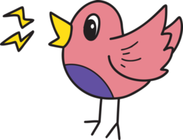 illustration de chant de petit oiseau dessiné à la main sur fond transparent png