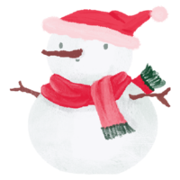 Hand Drawn snowman in chalk style illustration on transparent background png