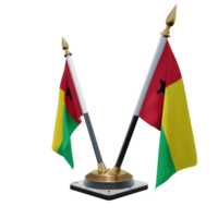 soporte de bandera de escritorio de doble v de ilustración 3d de guinea png