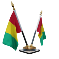 Guinea 3d illustratie dubbele v bureau vlag staan png