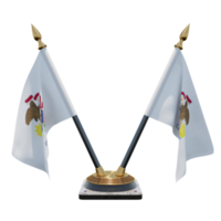 Illinois 3d illustration Double V Desk Flag Stand png