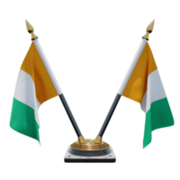 Ivory Coast 3d illustration Double V Desk Flag Stand png