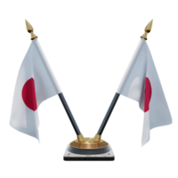 Japan 3d illustratie dubbele v bureau vlag staan png