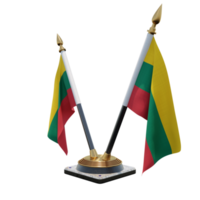 Lithuania 3d illustration Double V Desk Flag Stand png