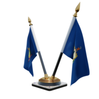 Vermont 3d illustration Double V Desk Flag Stand png