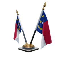 North Carolina 3d illustration Double V Desk Flag Stand png