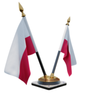 pologne 3d illustration double v bureau porte-drapeau png