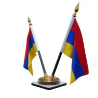 armenien 3d-illustration doppel-v-tischfahnenständer png