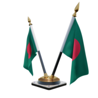 bangladesh illustration 3d double v support de drapeau de bureau png