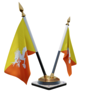 Bhutan 3d illustration Double V Desk Flag Stand png