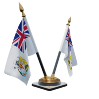 brittiskt antarktisk territorium 3d illustration dubbel- v skrivbord flagga stå png