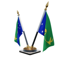 illustration 3d de l'île de noël porte-drapeau de bureau double v png
