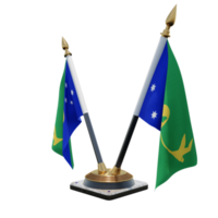 ilha natal ilustração 3d dupla v suporte de bandeira de mesa png