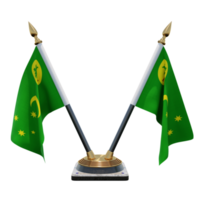 cocos kielzog eilanden 3d illustratie dubbele v bureau vlag staan png