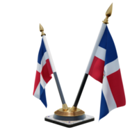 Dominican Republic 3d illustration Double V Desk Flag Stand png