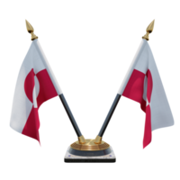 illustration 3d du groenland support de drapeau de bureau double v png