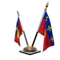 Guadeloupe 3d illustratie dubbele v bureau vlag staan png