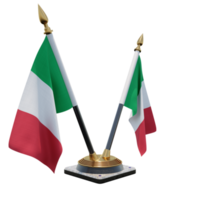 soporte de bandera de escritorio doble v de ilustración 3d de italia png