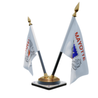 Mayotte 3d illustration Double V Desk Flag Stand png