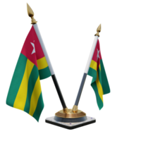 Togo 3d illustration dubbel- v skrivbord flagga stå png