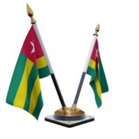 togo 3d illustration doppel-v schreibtischfahnenständer png