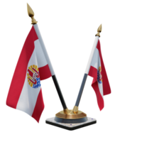 polynésie française illustration 3d double v support de drapeau de bureau png