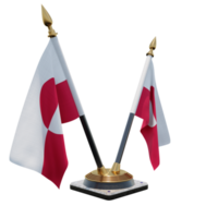 Grönland 3d illustration dubbel- v skrivbord flagga stå png