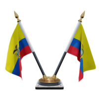 Ecuador 3d illustration Double V Desk Flag Stand png