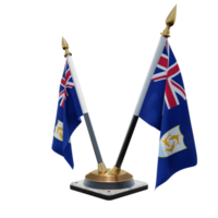 anguilla ilustração 3d suporte de bandeira de mesa dupla v png