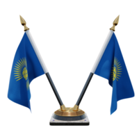 illustration 3d du Commonwealth des nations porte-drapeau de bureau double v png