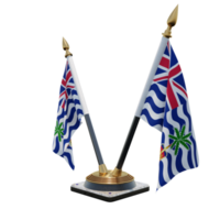 commissaris van Brits Indisch oceaan gebied 3d illustratie dubbele v bureau vlag staan png