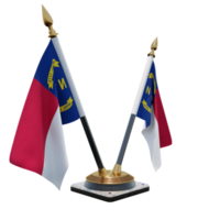 North Carolina 3d illustration Double V Desk Flag Stand png