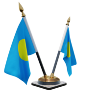 Palau 3d illustration Double V Desk Flag Stand png