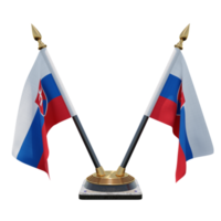 Slovakia 3d illustration Double V Desk Flag Stand png