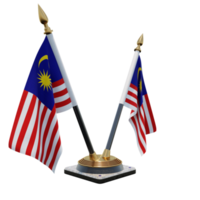 Malaysia 3d illustration Double V Desk Flag Stand png