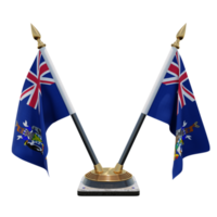 South Georgia and the South Sandwich Islands 3d illustration Double V Desk Flag Stand png