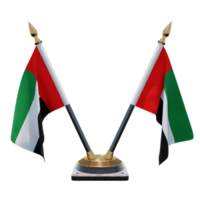 United Arab Emirates 3d illustration Double V Desk Flag Stand png