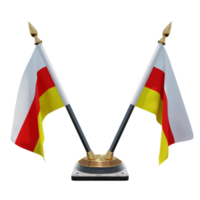 zuiden ossetië 3d illustratie dubbele v bureau vlag staan png