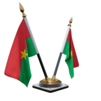 Burkina Faso 3d illustration Double V Desk Flag Stand png