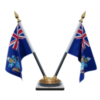 tristan da cunha illustration 3d support de drapeau de bureau double v png